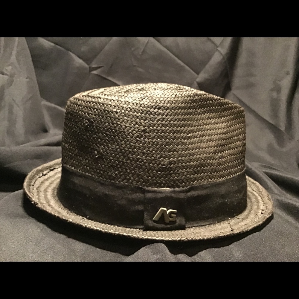 Black summer weight straw Panama hat men’s L/XL